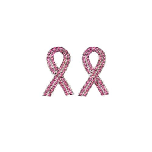 Image of Pink Ribbon Breast Cancer Awareness Brooches Pin, Love Faith Strength Hope Butterfly Brooches Pin, Rhinestone Pink Ribbon Hope Pin Brooch