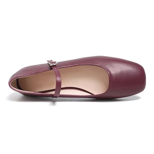 Image of LUXINYU Women's Slip on Flats,Classy Round Toe Solid Classic Mary Jane Ballet Dance Shoes Soft Comfortable PU Flat Shoes