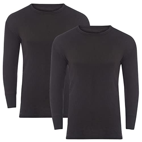Style Lockers Men's Thermal Base Layer Top, Pack of 2, Black, Medium