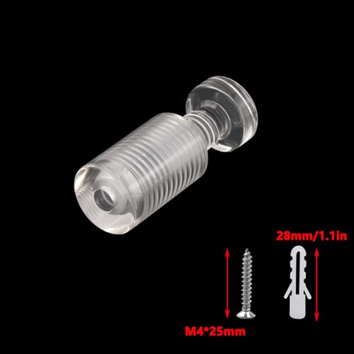 Image of Antrader Clear Standoffs,Standoff Screws,16 x 25mm (8Pcs) | Wall Standoff Mounts for Advertising Board Hanging Acrylic Picture Frame