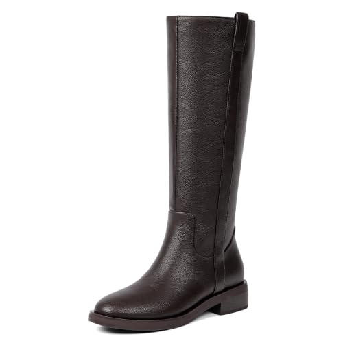 Image of Modatope Knee High Boots Women Round Toe Chunky Heel Fall Boots