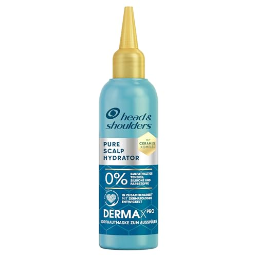 Head & Shoulders DermaXPro Pure Scalp Hydrator Kopfhautmaske zum Ausspülen 145ml, Frei von sulfatierenden Tensiden, Silikonen und Farbstoffen; Mit Ceramid-Komplex
