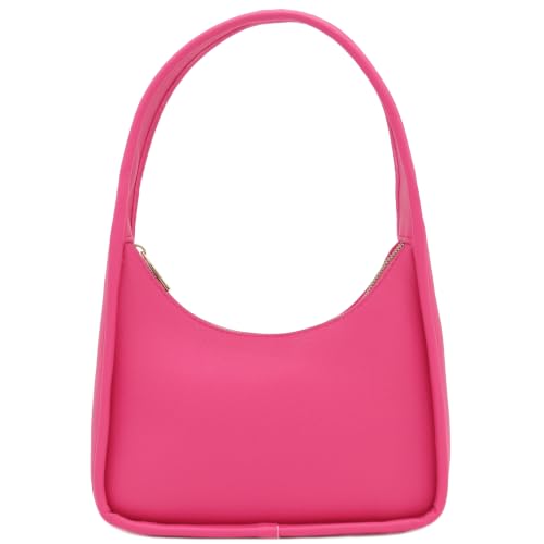 Image of Small Minimalist Shoulder Bag for Women, Faux Leather Underarm Purse, Chic Top Handle Handbag for Everyday