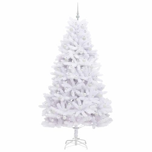 Árbol de Navidad artificial de 210 cm con luces LED integradas y base estable para salones 4