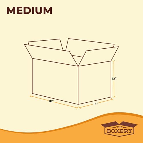 Image of The Boxery Moving Boxes 20-Pack Medium | 18x14x12 Inch Brown /Kraft Corrugated Cardboard Packing, Moving & Storage for Business /Home Durable - Eco-Friendly, Recyclable - Made in the USA