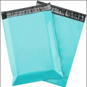 100 Coloured bags Strong Mailing Postage Bags, 60 Micron Post Mail.Postal Parcel Bags Self Seal (turquois, 14 x 19 inches(356 נ483 mm))