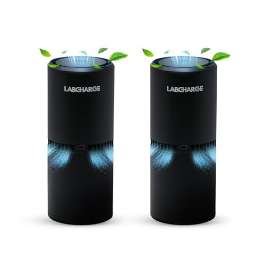 LabCharge Ionic Air Purifier for Home & Bedroom – Silent HEPA Filter-Free Cleaner for Pets, Hair, Smoke, Dust, Odors & Dander – Covers 250 Sq Ft – Compact & Black Design - Pack of 2