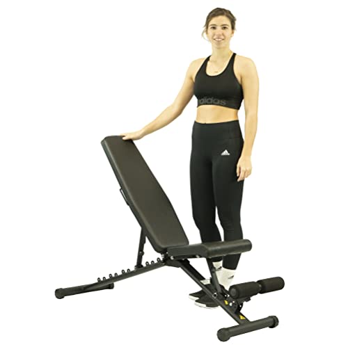 Fjoerdesports Hantelbank, verstellbare Trainingsbank, multifunktional, zusammenklappbare Krafttrainingsbank, Workout Bench, Bankdrücken, Schrägbank mit Schaumstoffpolsterung Cover