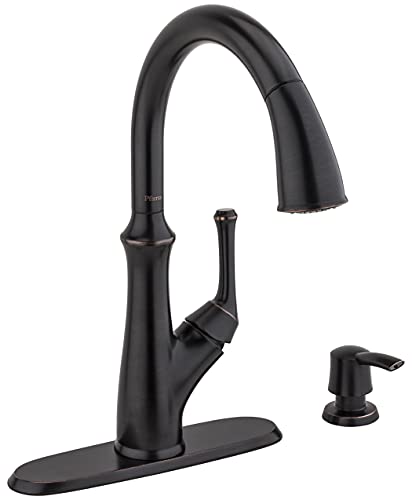Pfister-Tamera-Kitchen-Faucet-with-Pull-Down-Sprayer-and-Soap-Dispenser-Single-Handle-High-Arc-Tuscan-Bronze-Finish-F5297TAY Pfister Tamera Kitchen Faucet with Pull Down Sprayer and Soap Dispenser Single Handle High Arc Tuscan Bronze Finish F5297TAY