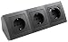 Produktbild MC POWER Steckdosenblock Unterbausteckdosen | FLAIR | Ecksteckdose Steckdosenleiste 3-fach + 2x USB, 230V~/16A, Aufbau, duneklgrau anthrazit, matt