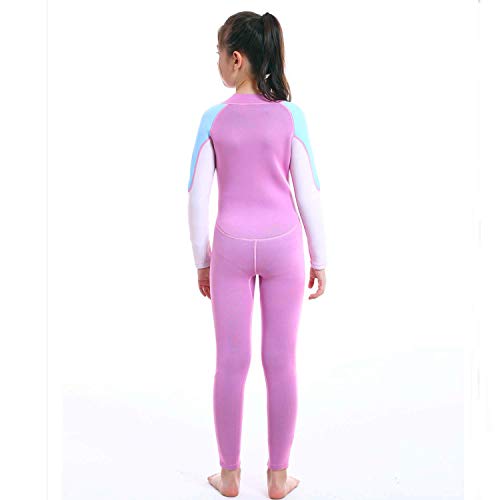 Zcco Kids Wetsuit,2.5Mm Neoprene Thermal Swimsuit Wet Suits For Girls,Youth Girl's One Piece Wet Suits Warmth Long Sleeve Swimsuit For Diving,Swimming,Surfing Etc Water Sports (Pink, S) #TOP4