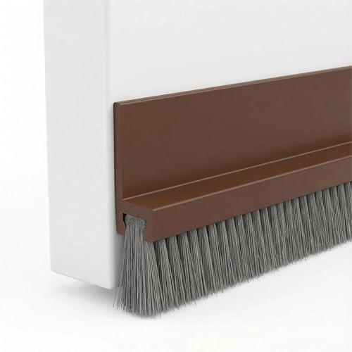 Paraspifferi Porta Blindata Autoadesiva,Paraspifferi Sottoporta, para Spifferi Guarnizione Sottoporta con Spazzola, Per Porte, Finestre, Armadi - Grigio (1, brown)