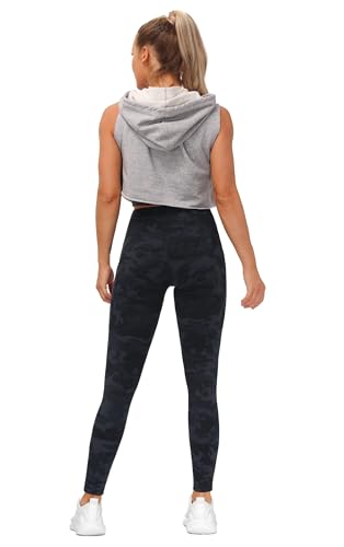Image of THE GYM PEOPLE Thick High Waist Yoga Pants with Pockets, Tummy Control Workout Running Yoga Leggings for Women