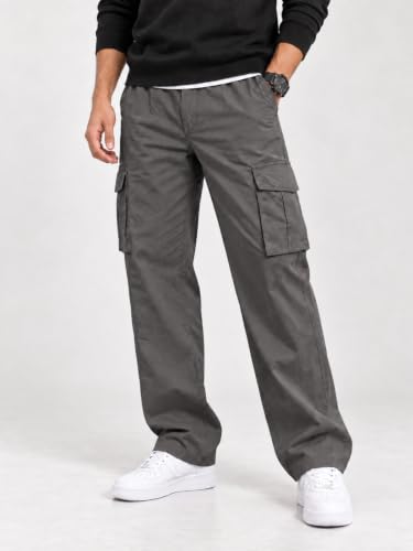 Image of Leriya Fashion Men Cargo Pants | 6 Pocket Cotton Cargo Joggers for Men | Loose Fit Stylish Pant with Pockets | Casual Baggy Trousers & Streetwear Lower (Available in Plus Size)