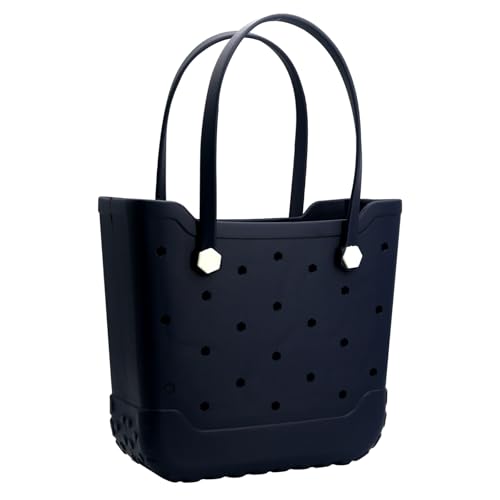 Rubber Tote Bag Beach Bag Waterproof Travel Bags Washable Tote Portable Open Handbag for Sports Beach Boat Outdoor