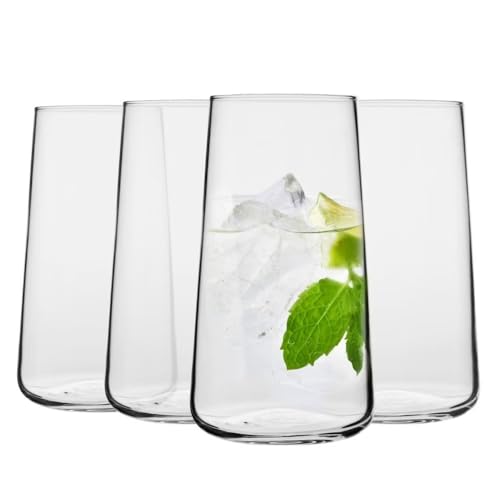 Krosno Bicchieri acqua, succhi, bevande | Design elegante | Set di 4 bicchieri | Capacità 600 ml | Collezione Infinity | Ideale per la casa, il ristorante, le feste | Lavabile in lavastoviglie