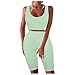 Damen Sportanzüge Jogginganzug Sport Sets Hosen und Sport Crop Top 2 Stücke Bekleidungssets Yoga Outfit Freizeitanzug Sportswear für Workout Gym Joggen Laufen Fitness Trainings