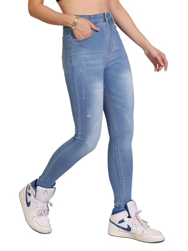 Image of Dolce Crudo Women's Skinny Fit High Rise Cropped Length Stretchable Denim Jeans