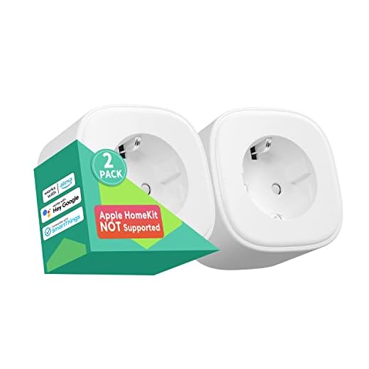 Prise Connectée (Type F), Prise WiFi Intelligente Compatible avec Alexa, Google Home et Nest Hub, Lot de 2 Prises Programmables avec Commande Vocale, Contrôle à Distance et Fonction de Temps