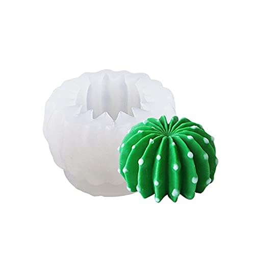 RKPM HOMES Round Cactus Flower Plants Candle Mold I 3D Fondant Silicone Scented Wax Mould I Succulent Molds for DIY Handmade Ornament, Cake Décor, Aromatherapy, Soap, Resin Art Craft Making