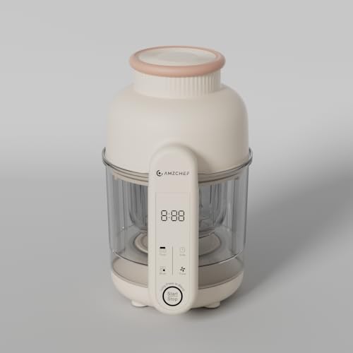 AMZCHEF Robot Bébé 6-en-1 avec Programmes Intelligents, Baby Food Maker avec Textures par Étapes d’Âge, Mixage Puissant, Mode Décongélation & Auto-Nettoyage – Cuiseur Mixeur Bébé