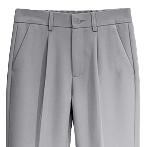 Maiyifu-GJ Men's Elastic Waist Lightweight Dress Pants Fashionable Slim Fit Suit Pants Business Casual Work Pants​3