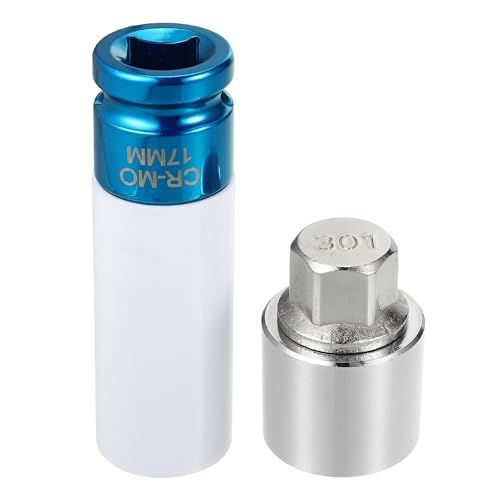 Image of uxcell Vehicle 1 Set 301 Wheel Lock Lug Nut Anti Theft Lug Nut Screw Removal Socket Key for Mercedes Benz Wheel Lock Key with Protector Nut Socket