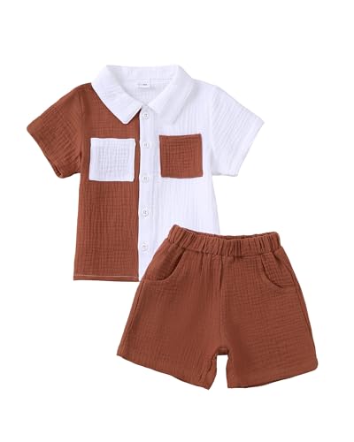 Image of Toddler Boys Clothes Baby Boy Outfit Summer Shirt Little Boy Shorts Set Cotton Clothes for Boys