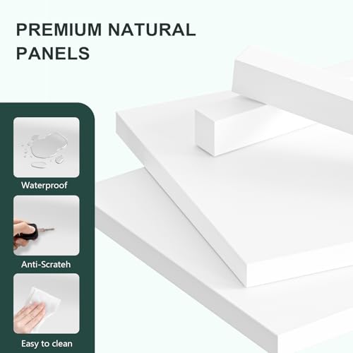 Image of TVU 5-Tier Wooden Book shelf, 65 inchH x 31.5 inchW x 9.9 inchD Bookshelf with Storage, Floor-Standing Display Bookcase, Farmhouse Style Bookshelf with Arched Base, Suitable for Living Room, Study, Office, White