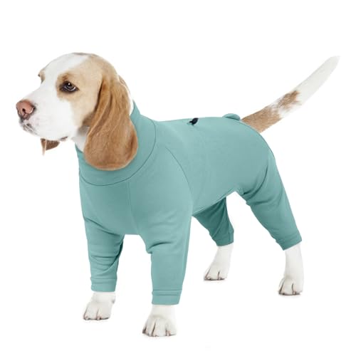 Image of Adjustable Recovery Suit for Small Dogs, Dog Pajamas, Green, XS