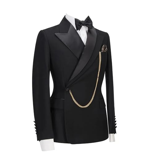 Mens Suit Slim Fit - 2 Piece Suits for Men Peak Lapel Wedding Suits One Button Tuxedo Blazer & Pants2