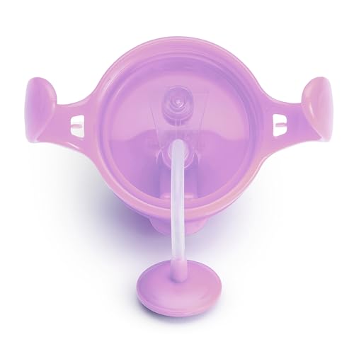 Image of Munchkin Any Angle Sippy Cups for Toddlers, Spill Proof Weighted Straw Cup with Transition Handles for Babies 6 Months and Up, 4 Pack, Blue /Green /Pink /Purple
