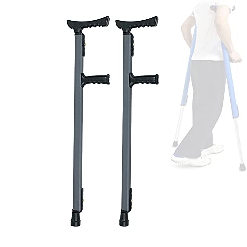 Muletas Ergonómicas para Las Axilas, Bastón/Bastón De Aluminio De Altura Ajustable para Adultos Y Niños con Alturas De 150-190 Cm, Azul/Gris/Naranja