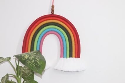 Rainbow Wall Hanging Decor Multicolor Stylish Rainbow Hanging Ornament for Home Door Window