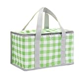 Cestinha Térmica Portátil 12L Saco de aquecimento duploIdeal para Pique Nique Praia e Camping - 34 * 18 * 20cm, Carnaval Outings & Weekend Escapades(Verde-WG9059)