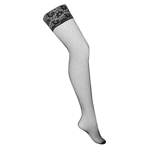KOTEK Bas résille autofixants noirs grandes tailles en dentelle XL XXL 3XL 4XL, Noir , XL-XXL
