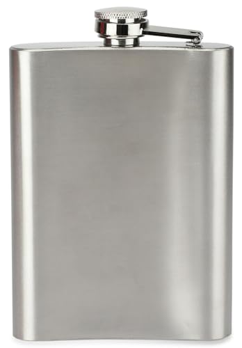 Image of Stainless Steel Hip Flask with Funnel 8 Oz (236 ml) I Engraved Design Wine Whiskey Liquor Flask I Unisex Alcoholic Drinks Holder Pocket Bottle (JW Steel+Funnel)
