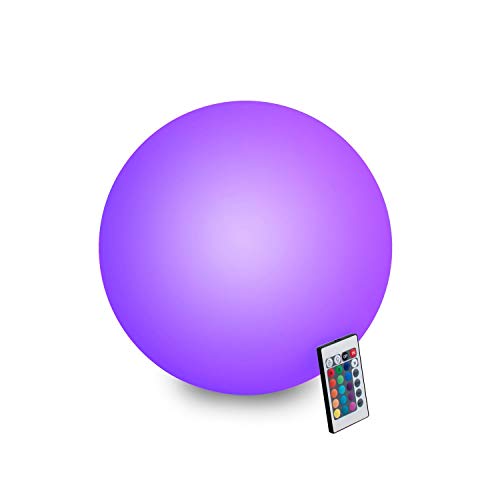 INNOKA 19.7 Extra Large LED Floating Ball, 16 RGB Color Changing Glow Ball, IP67 Waterproof [4 Lighting Modes 5 Dimming Levels] Rechargeable Cordless w/Remote Hanging Hook for Home Garden Pool Party