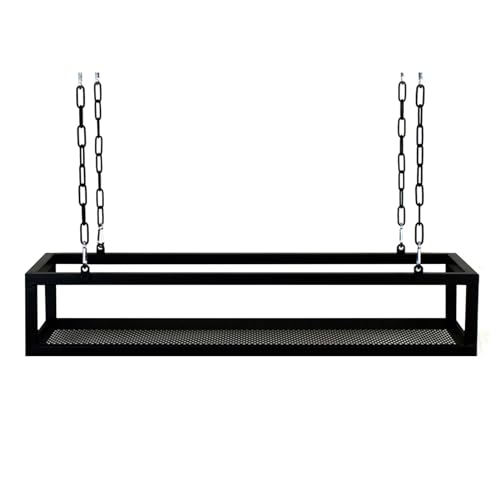 Casier à vin suspendu industriel avec chaînes décoratives 100cm - 2