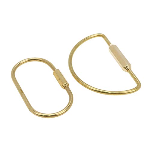 Brass Screw Lock Clip Keychain for Key Rings (D+0 Shape)