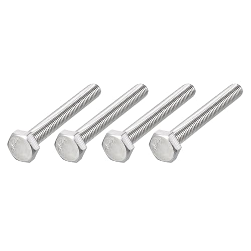Image of METALLIXITY Hex Bolts (M10-1.5x80mm) 4Pcs, 304 Stainless Steel Coarse Fully Threaded Hex Head Screw Bolt Machine Screws - for Furniture Repair, Silver