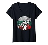 Damen Bulgarische Martenitsa Tradition 1 März Baba Marta T-Shirt mit V-Ausschnitt