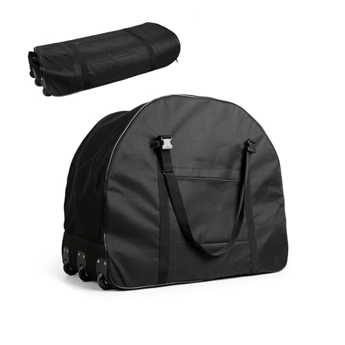 SachsenRAD Sac de Transport Vélo Pliant et Électrique 20-22 pouces - Housse avec 3 roulettes pour un transport stable, rembourrée, fond renforcé et...