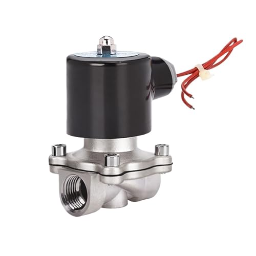 Electroválvula Válvula Solenoide de acero inoxidable, válvula solenoide normalmente cerrada de 1/2 ', interruptor de Control de tubería, válvula de agua for agua, aceite y aire, serie 2W(G,24VDC)
