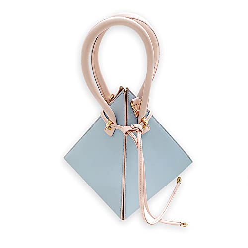 moderngenicPyramid' Luxury Handbag, Fashion Cross-body Shoulder Bag, Soft PU Leather Designer Handbag for Women/Girls, Blue, M