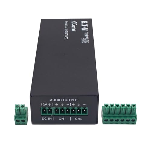 Image of Eaton Tripp Lite Series Dante 2-Channel Analog Audio Decoder with PoE Power Supply Option up to 100 Meters (328 ft), Phoenix Connector, PCM 2.0 44.1kHz /48kHz /96kHz up to 24 Bit (A130-DNT-DEC)