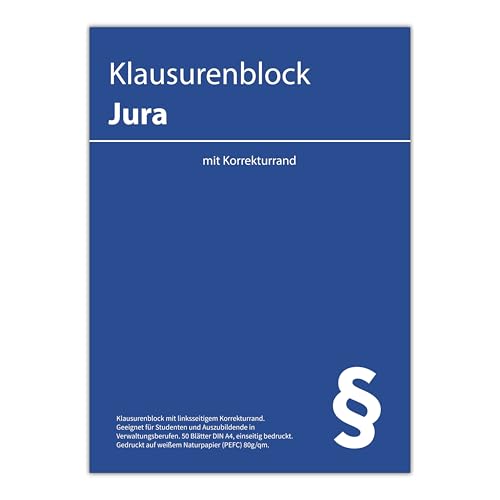 Generisch Jura Klausurenblock mit Korrekturrand links (1)