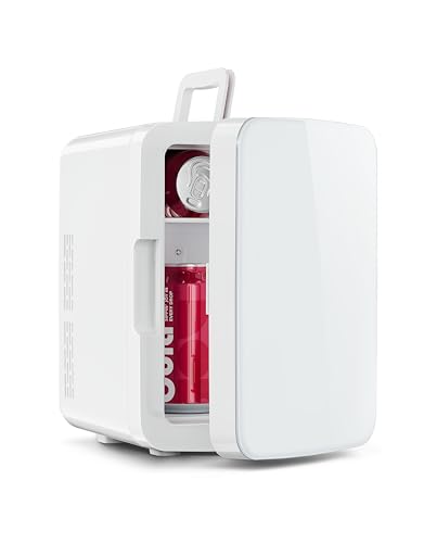 Image of OSTBA 10L Mini Fridge, 10 Liter/15 Cans Mini Fridge for Bedroom, 110V AC/ 12V DC Thermoelectric Cooler and Warmer, Portable Mini Fridge for Skincare, Makeup, Drink, Car, Office, Bedroom, Dorm, White