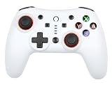 Konix Mando inalámbrico Snow para Nintendo Switch y Switch 2 - Autonomía de 12 horas - Bluetooth 5.0 (10 m) - Funciones Turbo y Auto - Iluminación RGB - Blanco