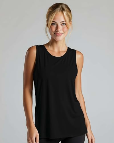 Real Essentials 5 Pack: Women's Dry-Fit Tank Top - Racerback Sleeveless T-Shirt Athletic Workout Gym Shirt (Plus Available)2